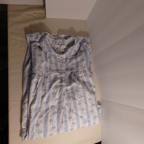 USA Fundamentals Night Gown Blue Design Size 2x Cotton 2 Button Pocket - Picture 9 of 11